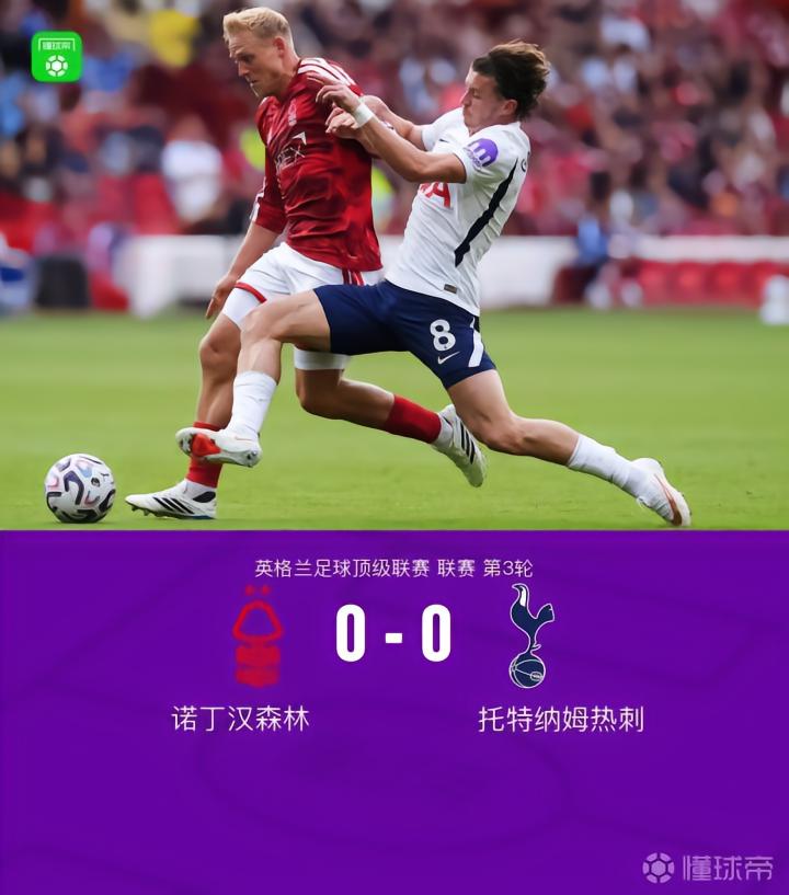 热刺与森林0-0平局,马尔穆什与怀特错失良机